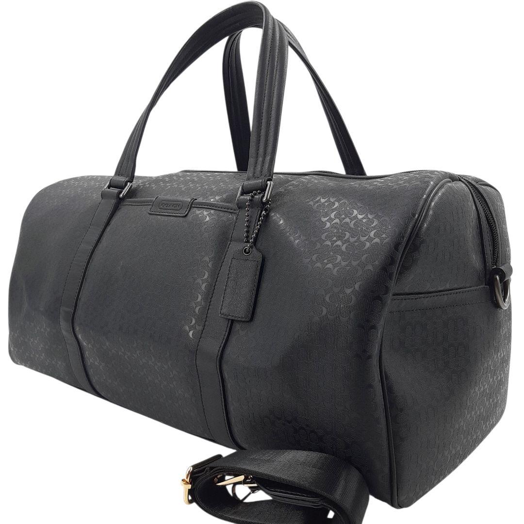 極美品✨　コーチ　ボストンバッグ　2way シグネチャー　レザー　ブラック