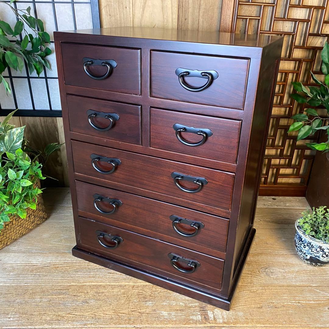 大幅値下げセール中！民芸家具桐材多引き出しチェストタンスD48㎝×65㎝完成品