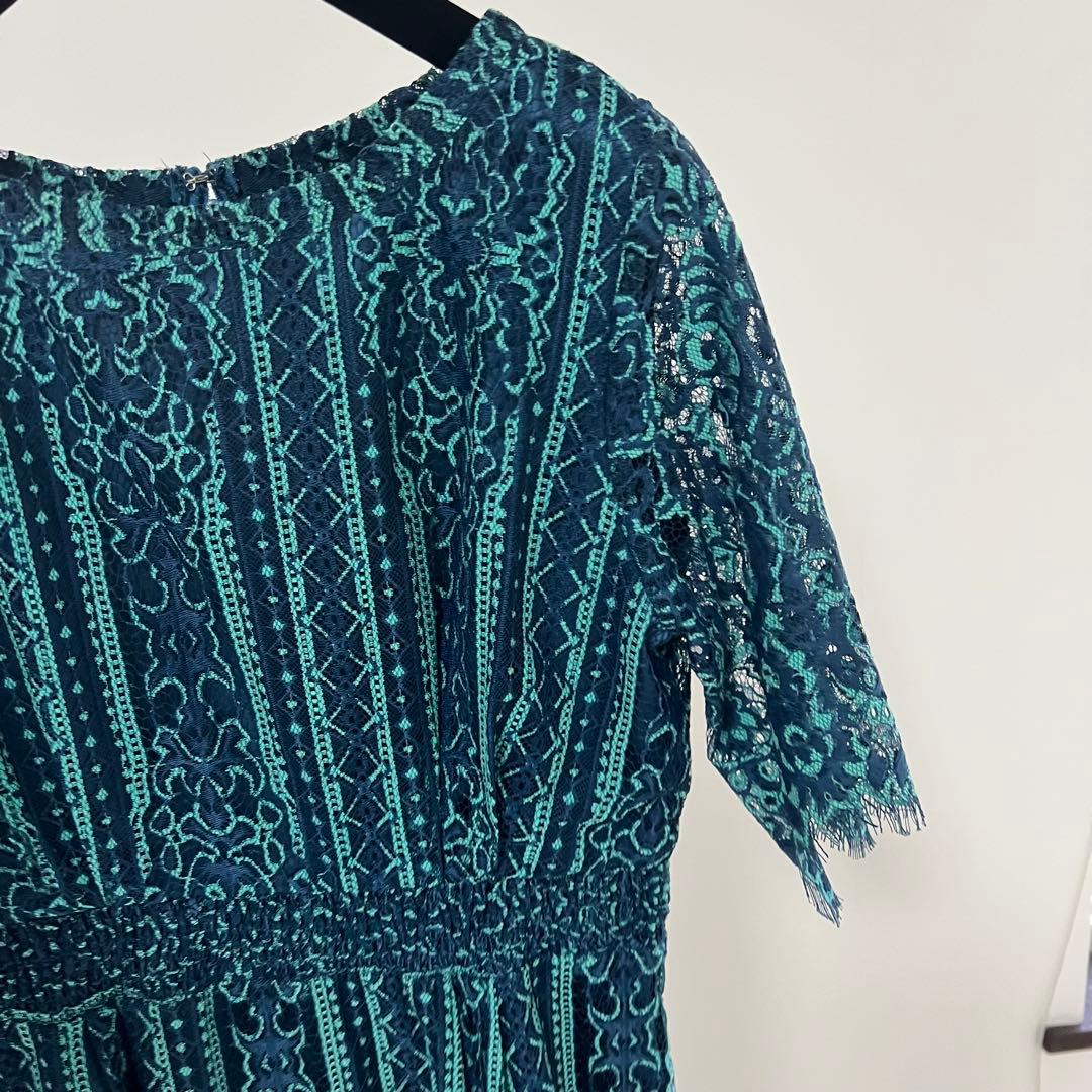 【極美品】大きいサイズ　プールヴー　パーティー　レース刺繍　オケージョンドレス