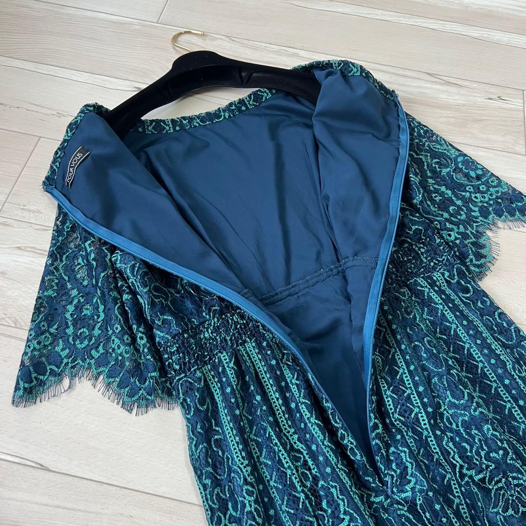 【極美品】大きいサイズ　プールヴー　パーティー　レース刺繍　オケージョンドレス