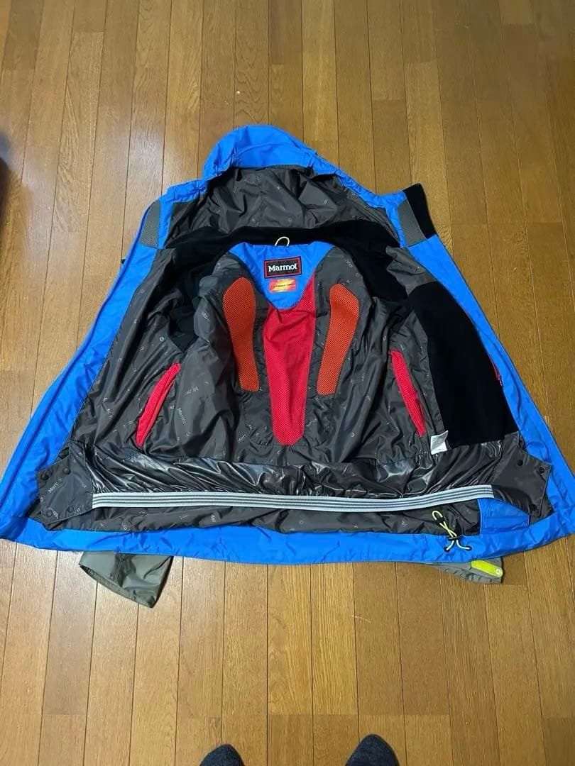 【Marmot】スキーウェア 上下セット メンズ Lサイズ ブルー×グレー