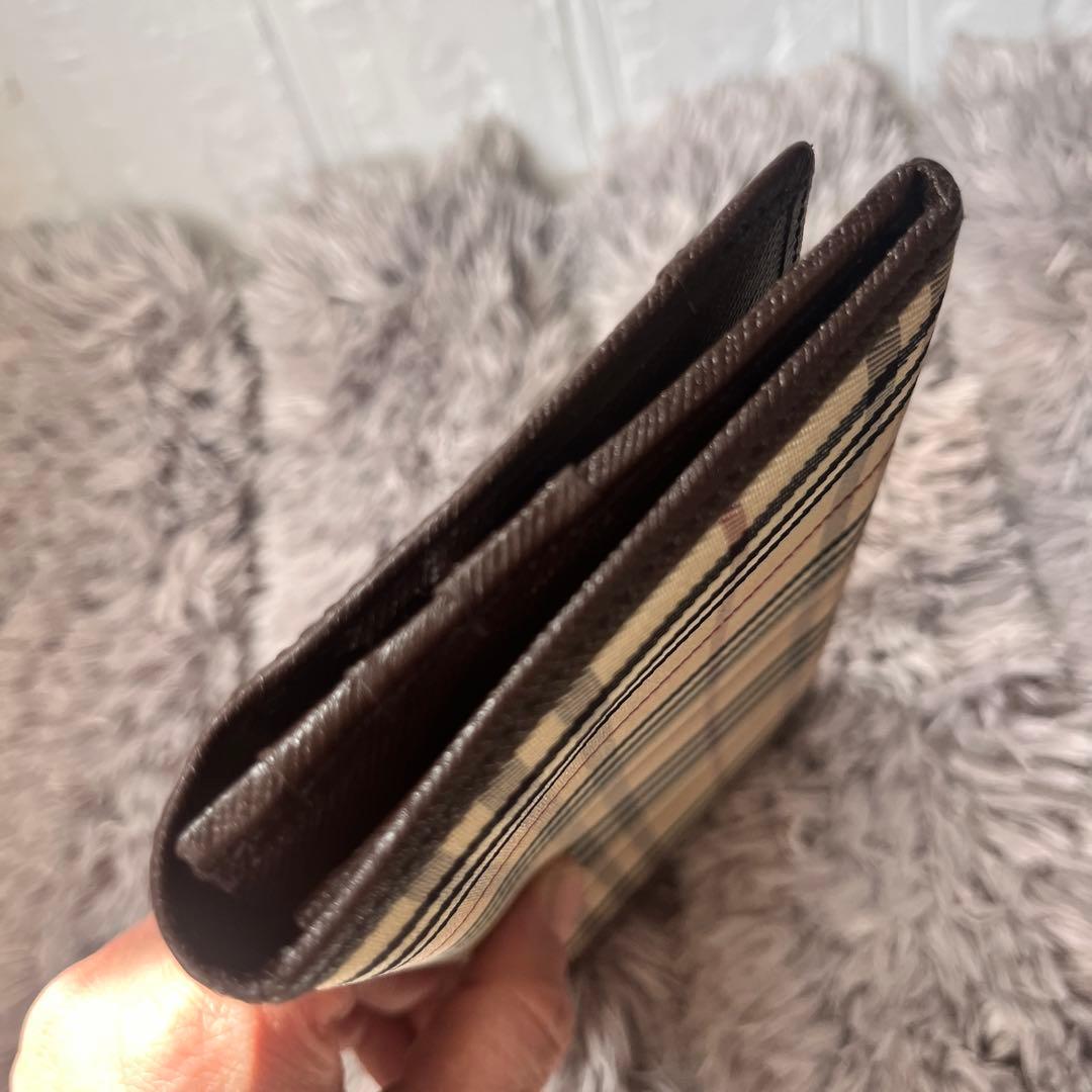 バーバリー　長財布　ノバチェック　軽量　レザー　ブラウン　メンズ　レディース