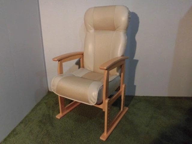 アウトレット★レバーレバー式リクライニングパーソナルお座敷用高座椅子【ベージュ】