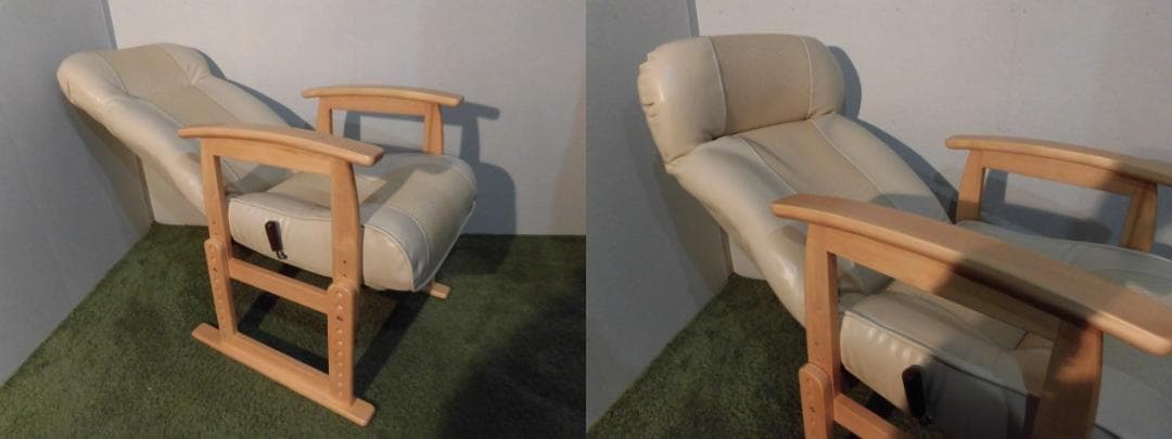 アウトレット★レバーレバー式リクライニングパーソナルお座敷用高座椅子【ベージュ】