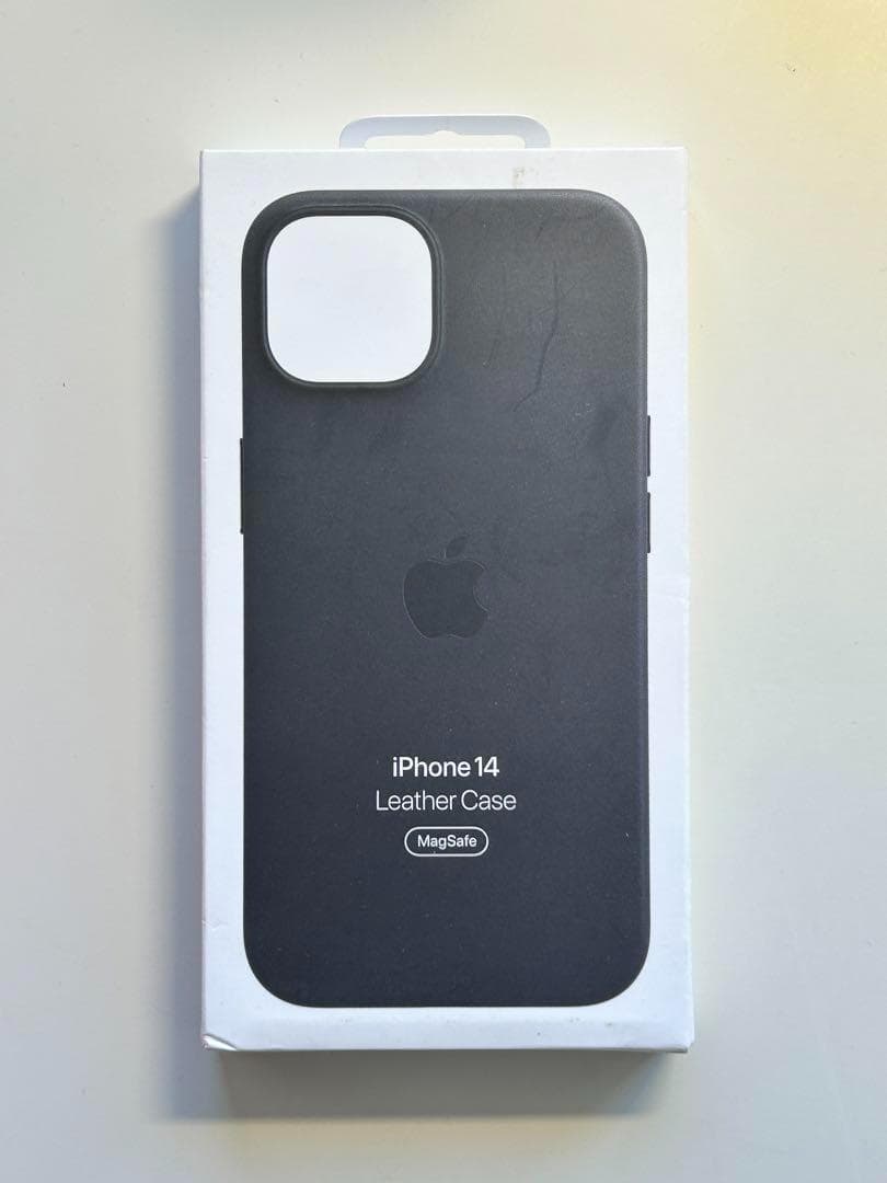 【新品】純正 iPhone 14 レザーケース・ミッドナイト①