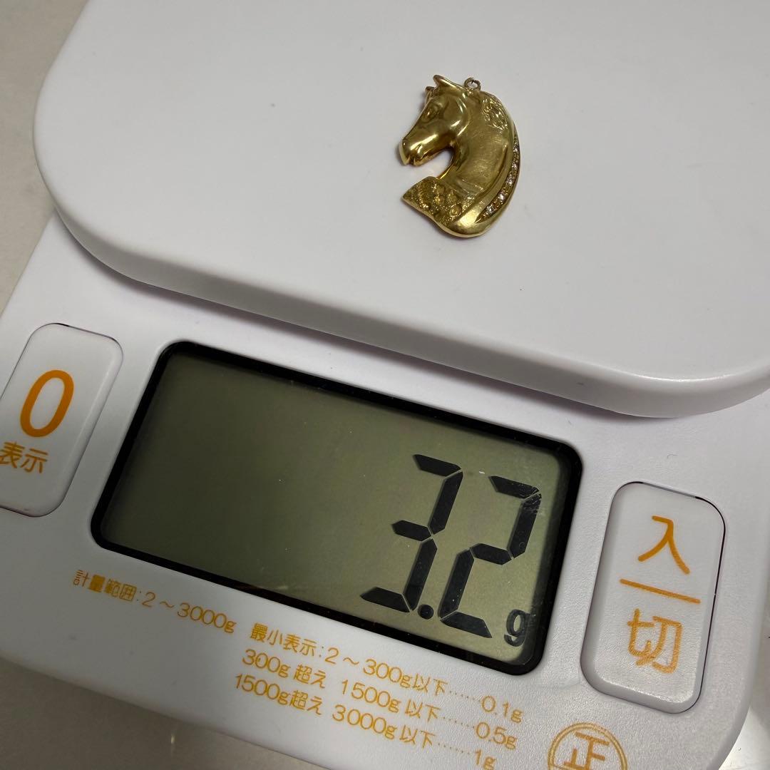 【資産価値】K18 馬 ペンダント 3.2g ダイヤ付 金高騰中 ホース 18金