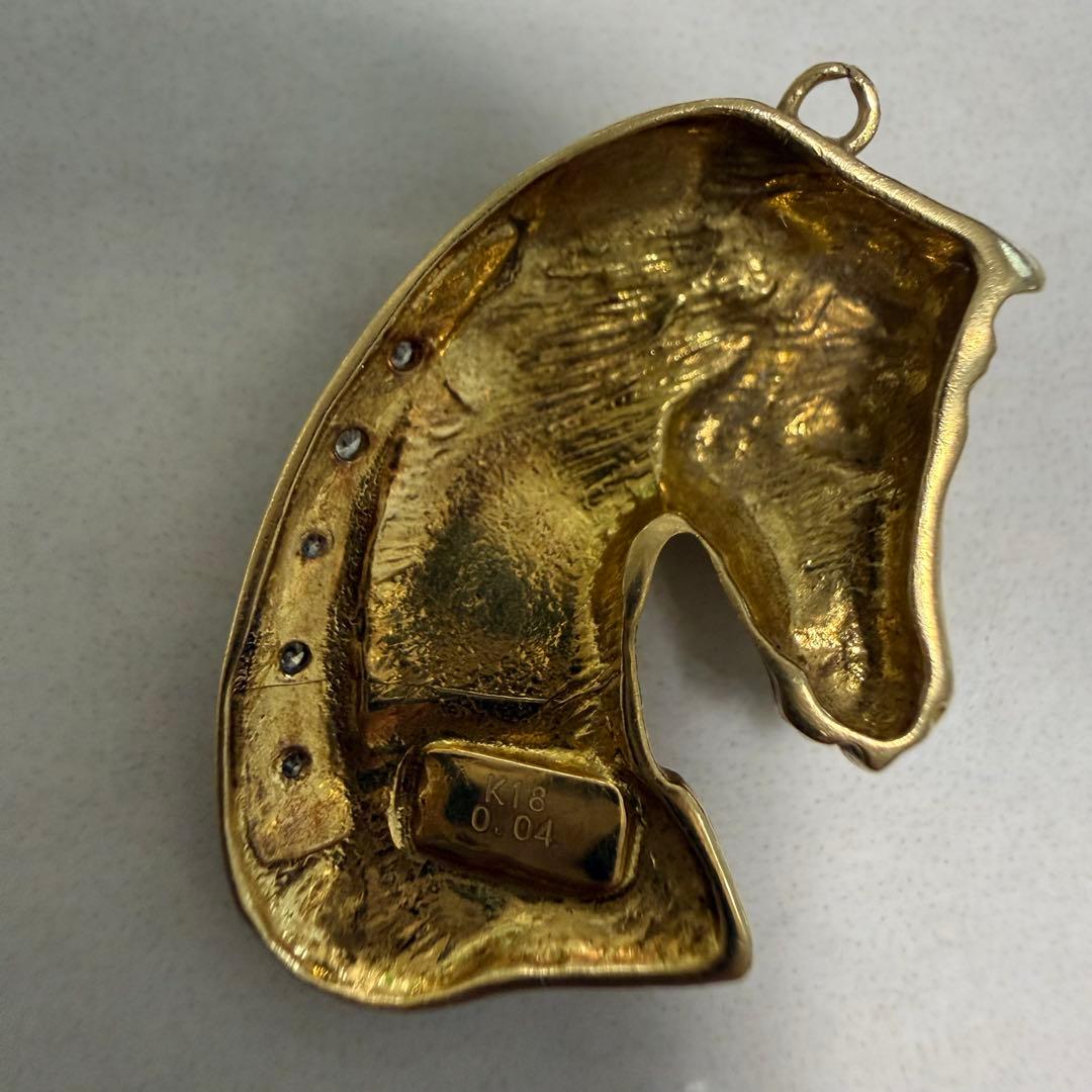 【資産価値】K18 馬 ペンダント 3.2g ダイヤ付 金高騰中 ホース 18金