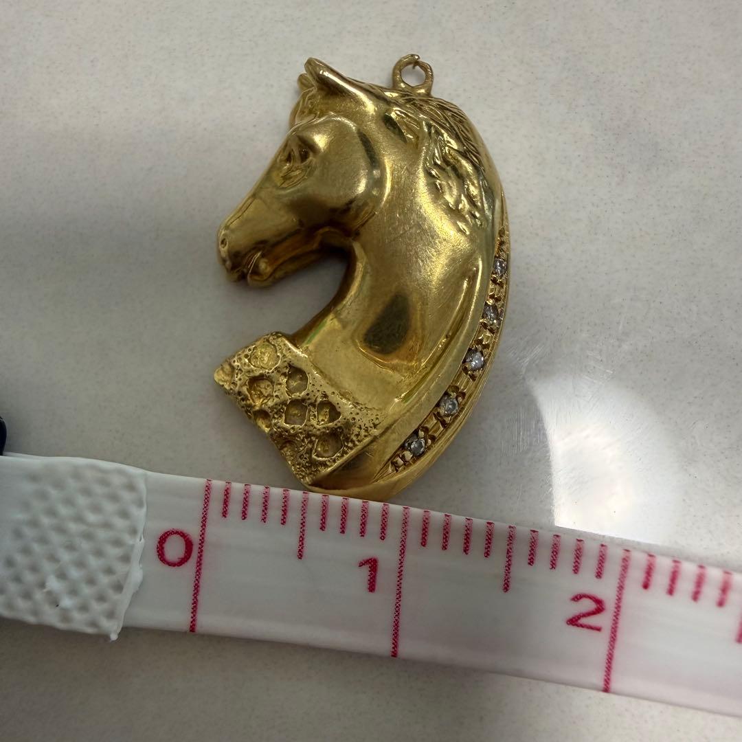 【資産価値】K18 馬 ペンダント 3.2g ダイヤ付 金高騰中 ホース 18金
