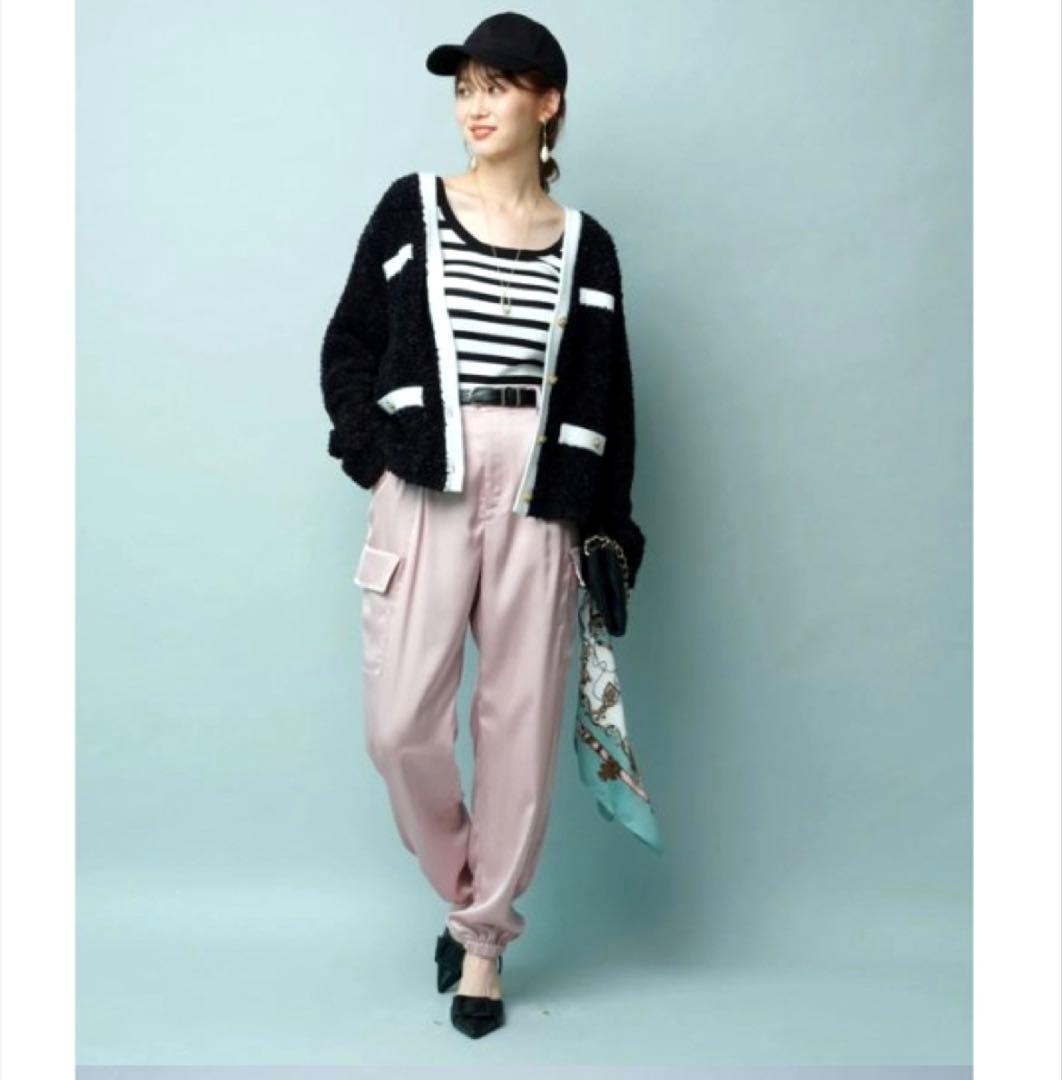 JUSGLITTY マットサテンワークパンツ　ピンク