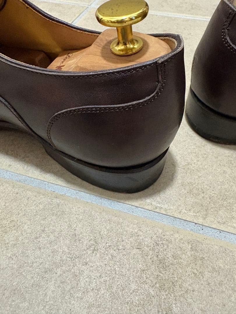 【RAYMAR】24.5cm 革靴　ダークブラウン クォーターブローグ　レイマー