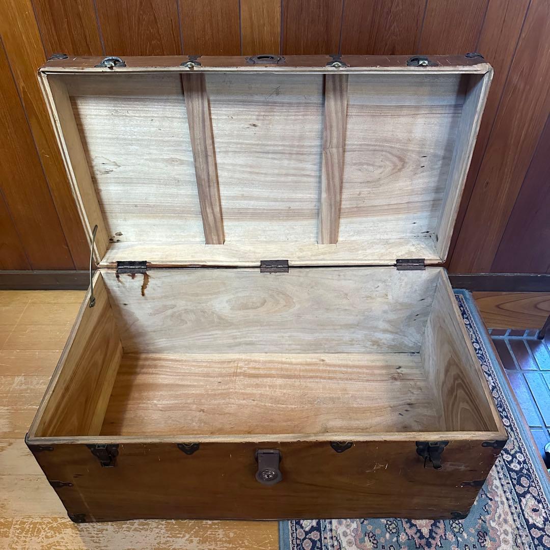 最終値下げ！アンティーク　木製トランクケース　長持　木箱