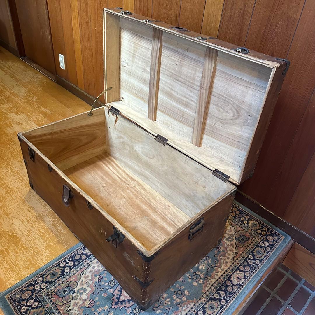 最終値下げ！アンティーク　木製トランクケース　長持　木箱