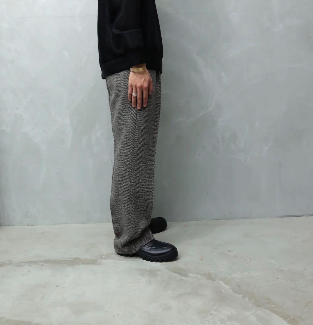AURALEE｜LAMA SHETLAND WOOL TWEED SLACKS