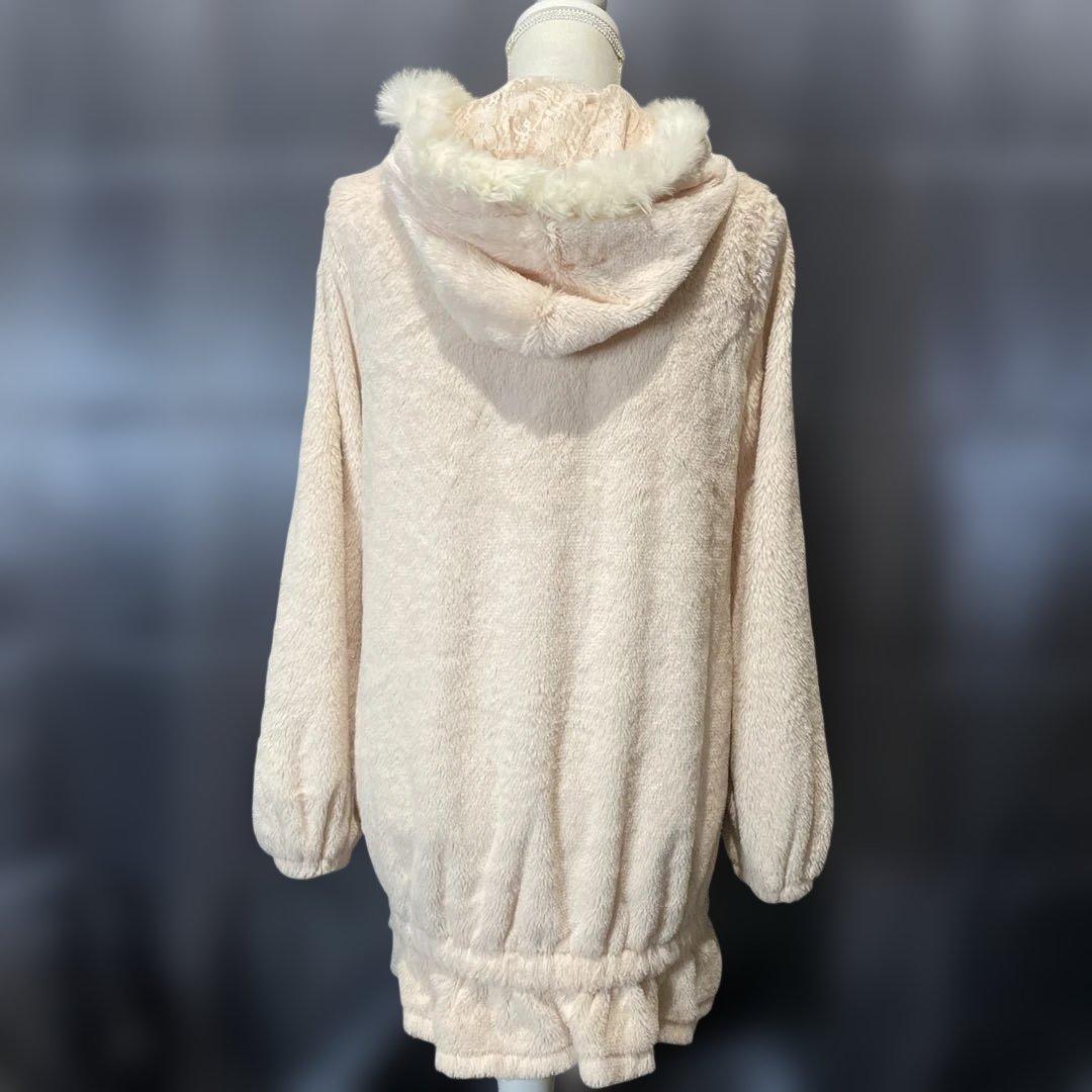 Y2K 平成ギャル　姫ロリ　LIZLISA ボア　フードパーカー　花柄