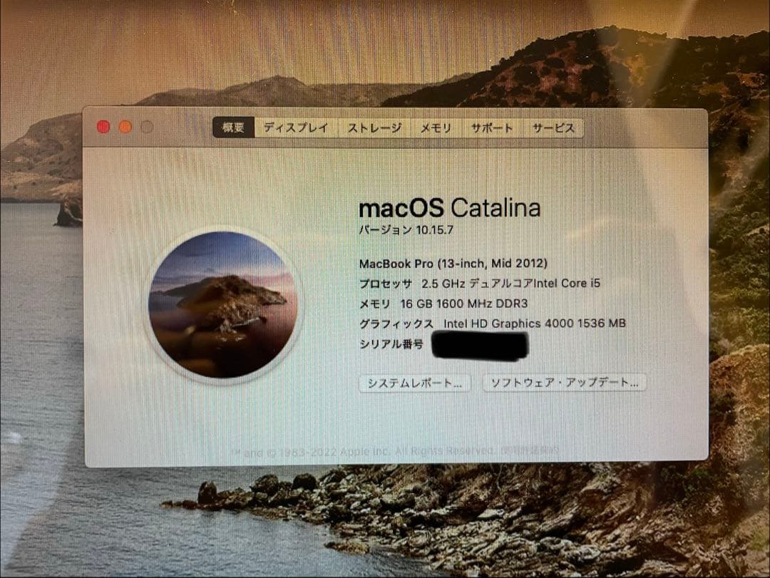 MacBook Pro 13インチ Mid 2012 本体