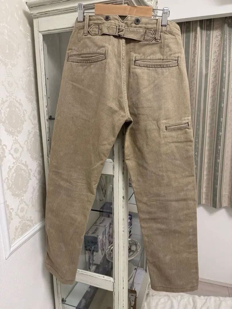 RRL エンジニアフィットパンツ ベージュ ストライプ W28 ラルフローレン