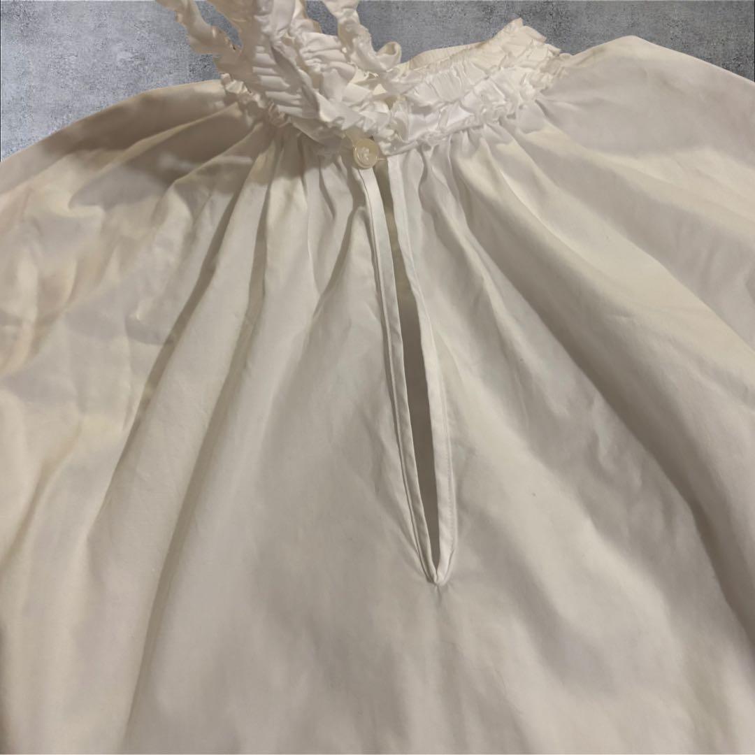 美品tao COMME des GARCONSギャルソン　フリルタイ ブラウス白