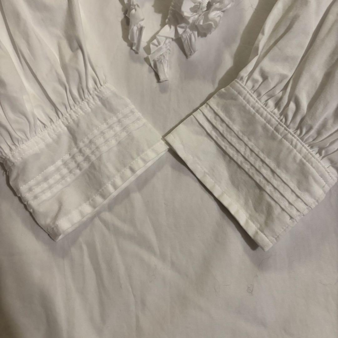 美品tao COMME des GARCONSギャルソン　フリルタイ ブラウス白