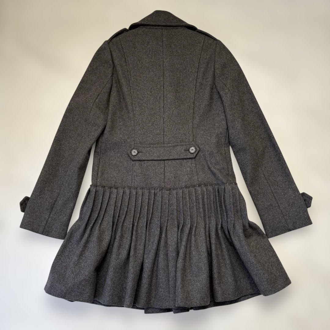 MAX&CO ウールピーコート　フリル　ギャザー　ダブルロング丈　40