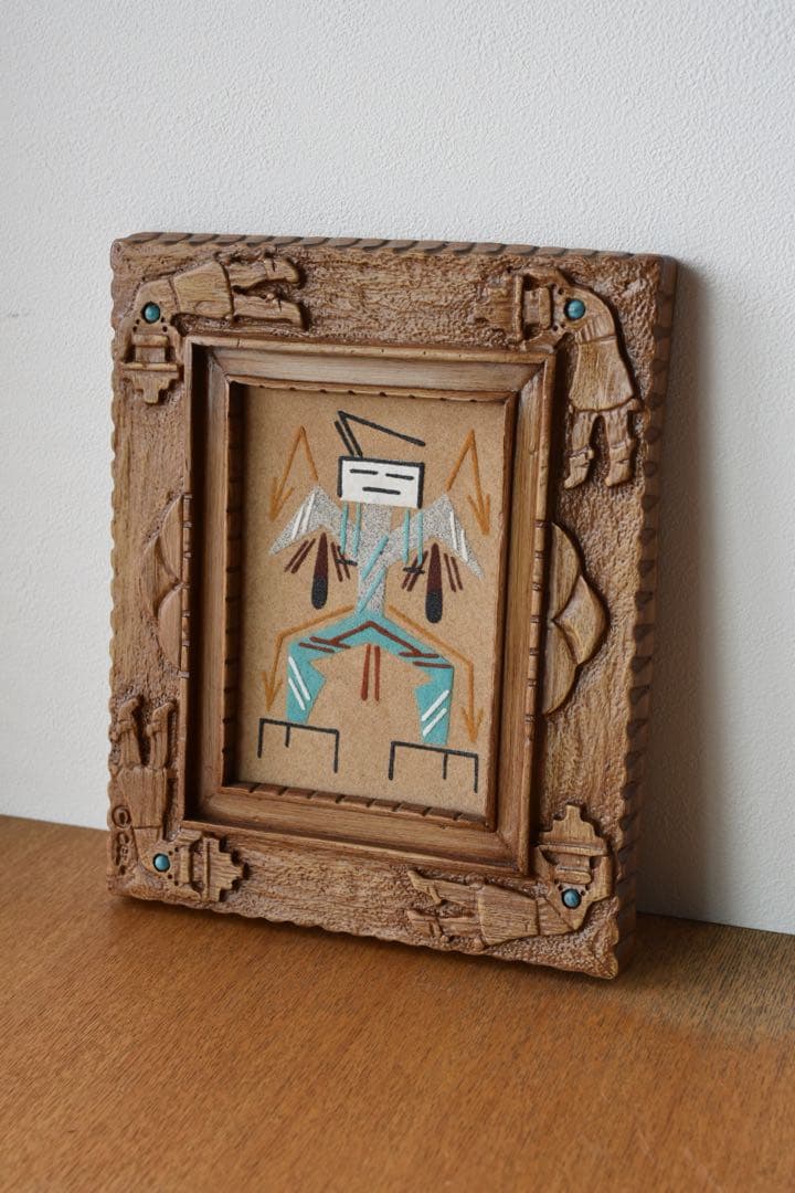 ナバホ　サンドアート　ビンテージアート　先住民　インディアン