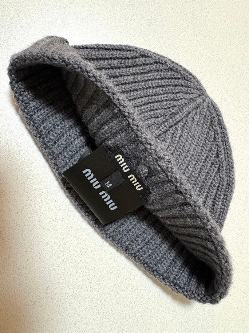 miu miu ニット帽 グレー M