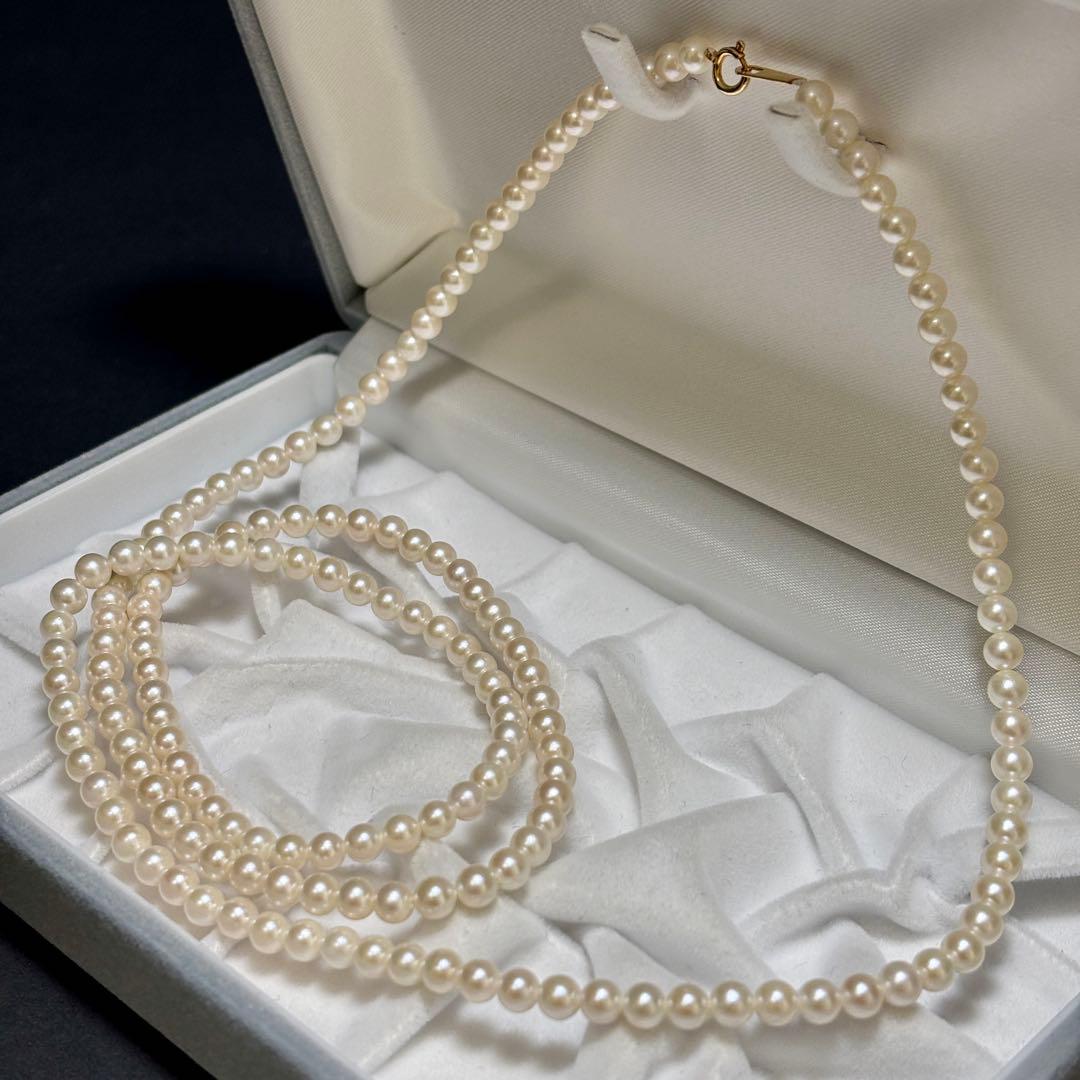 あこや真珠✨K18　ロング　パール 約4.5-5.0mm ゴールド　冠婚葬祭