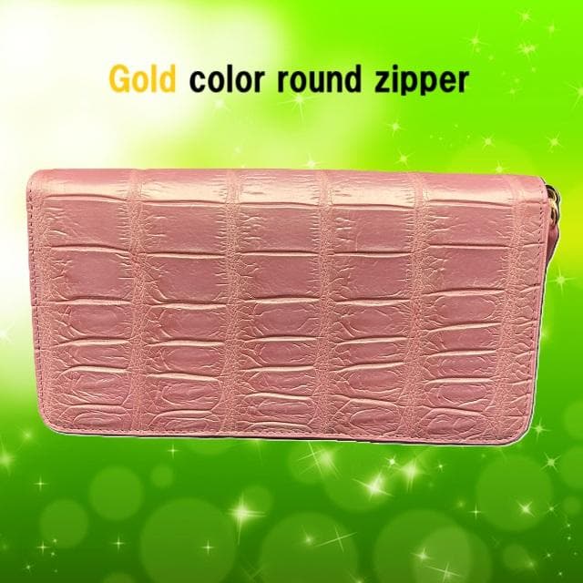 フォロー割適用　本物クロコ・一枚革　シャム　クロコダイル　長財布　PPG8