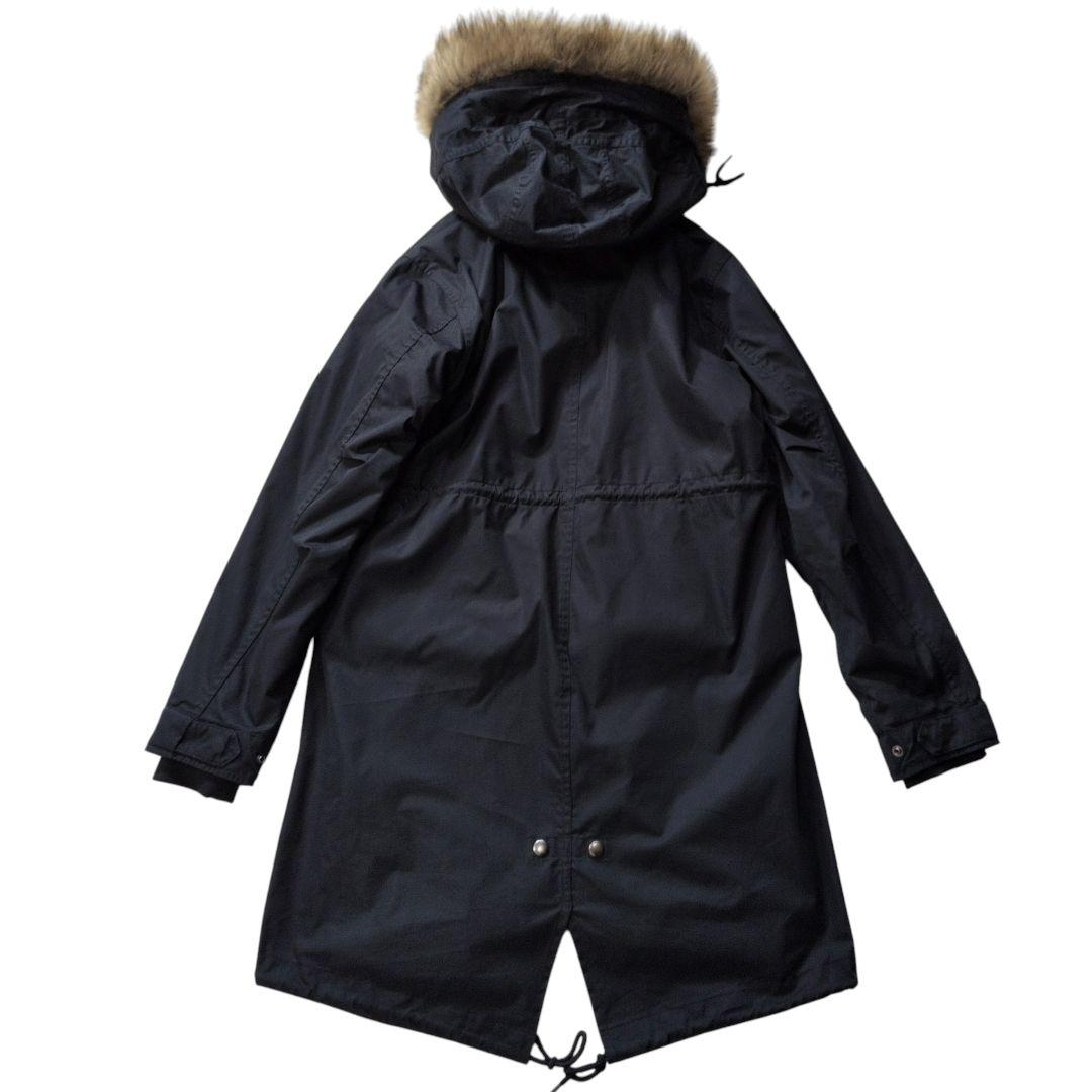 【美品】フレッドペリー モッズコート ライナー ファー付 黒
