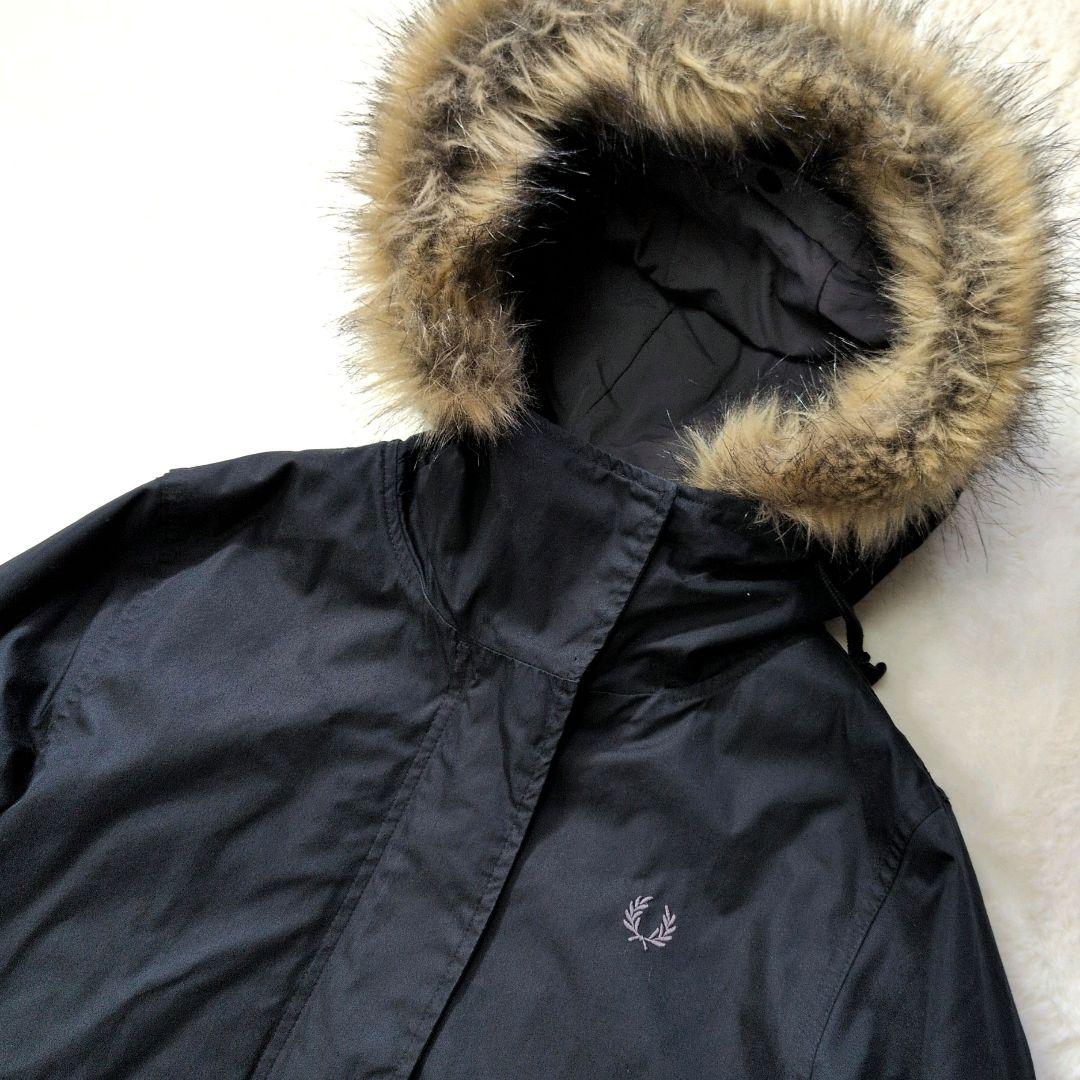 【美品】フレッドペリー モッズコート ライナー ファー付 黒