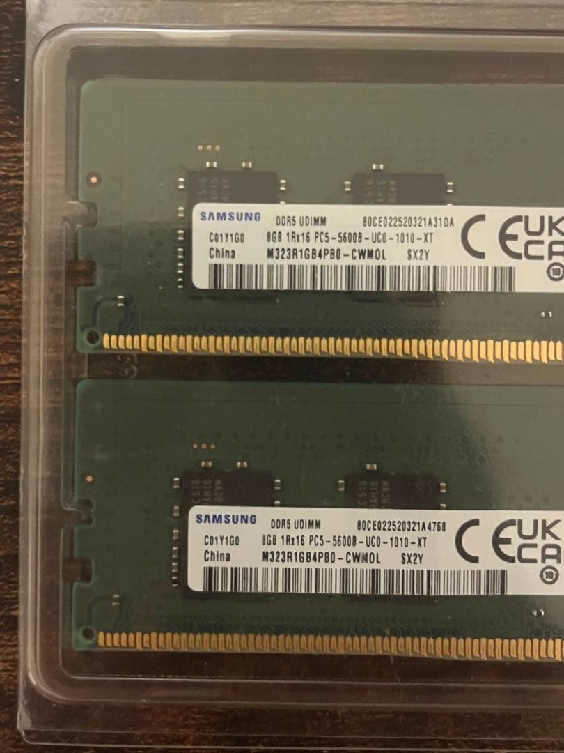 SAMSUNG DDR5 8GB メモリ PC5-5600B 2枚(計16GB)