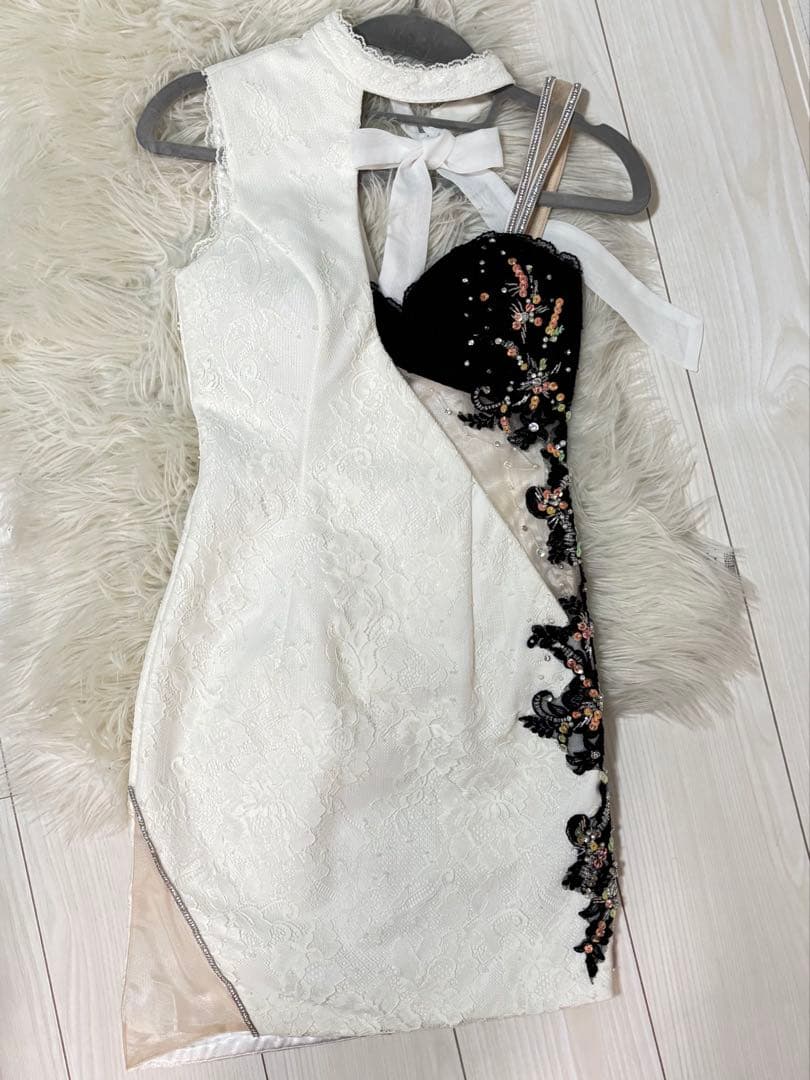 ROBE de FLEURS Glossy ミニドレス タイト　xs s