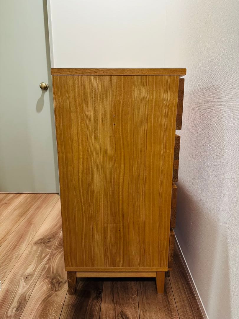 み*ま様 無印良品 天然木 無垢 5段チェスト キャビネット 引き出し 収納 タ