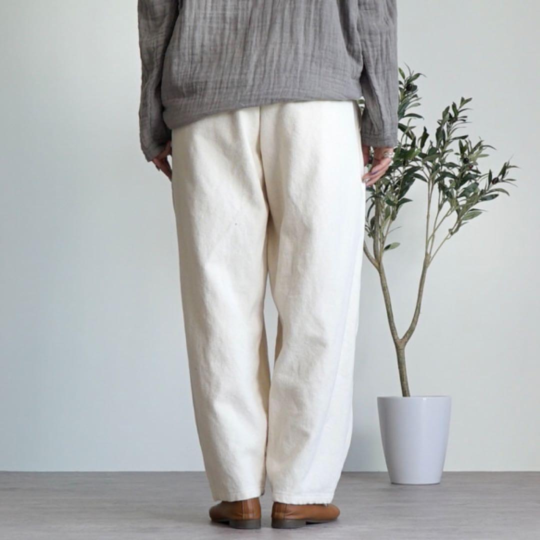 ウズイロ　刺し子織ボンタンパンツ　三河木綿