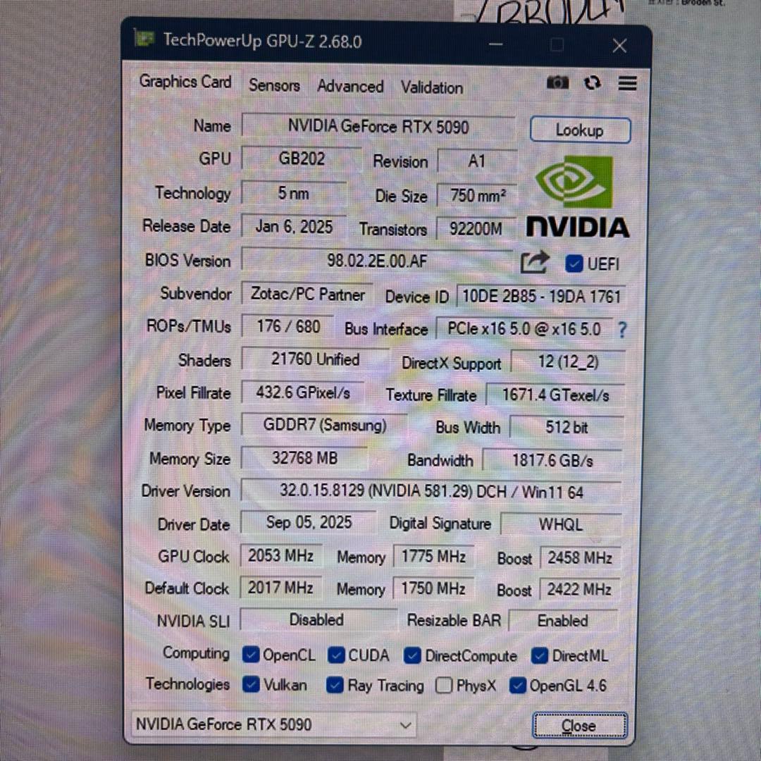 グラフィックボード・グラボ・ビデオカード ZOTAC GAMING GeForce RTX 5090