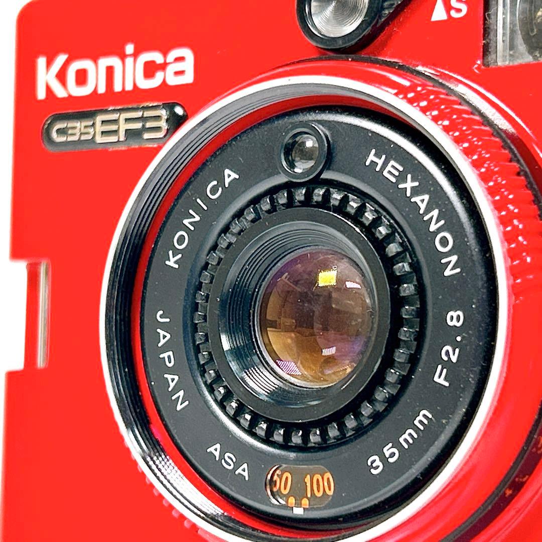【美品】KONICA フィルムレンズ C35 EF3 レッド