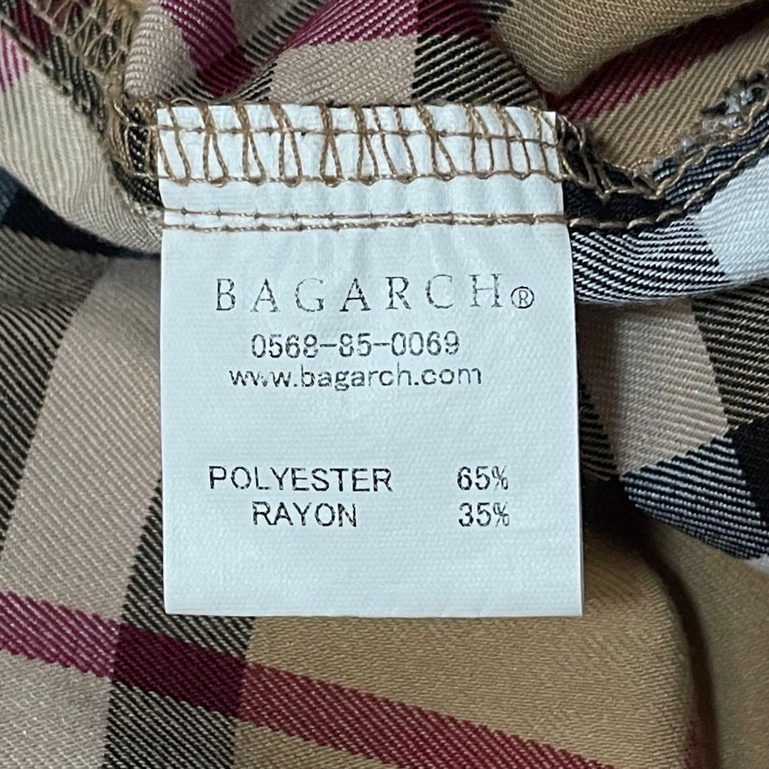 2回着極美品 Bagarch ノバチェック フード着脱可 シャツワンピース 加工