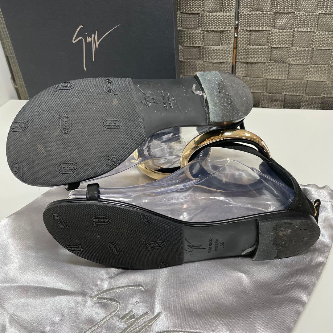 の*ん様 GIUSEPPE ZANOTTI トングサンダル ブラック/ゴールド