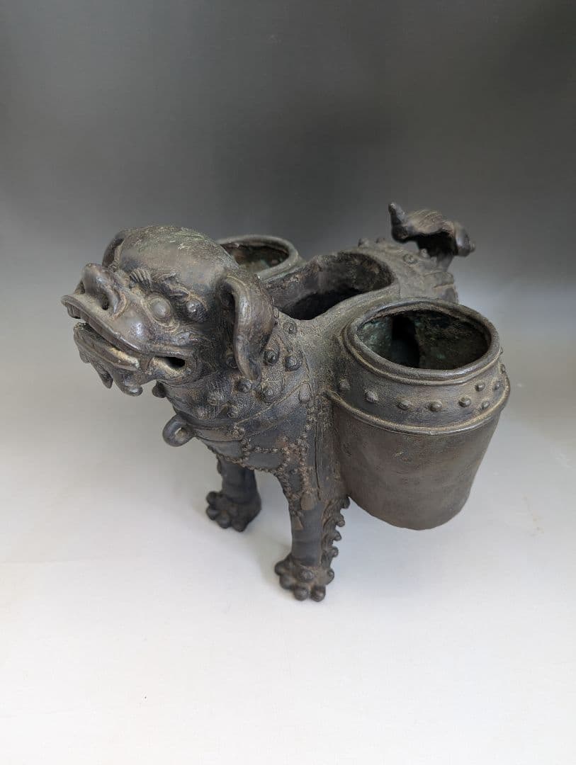 中国古美術 古玩 銅製 獅子香炉
