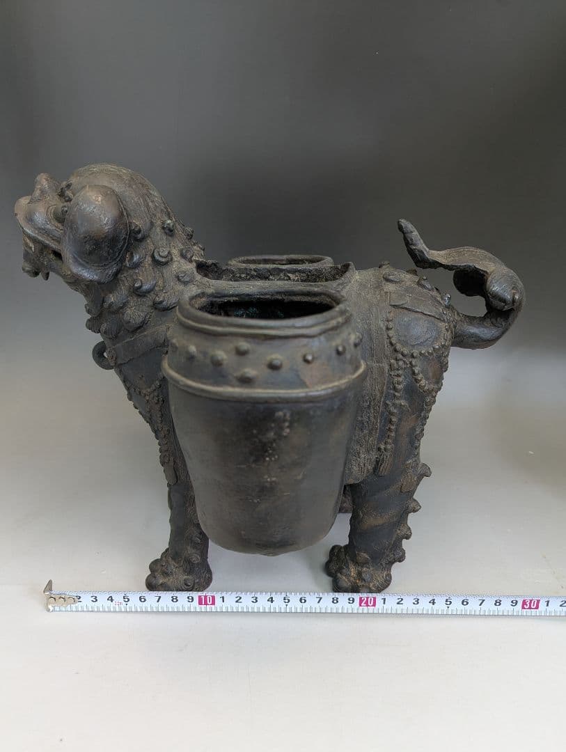 中国古美術 古玩 銅製 獅子香炉