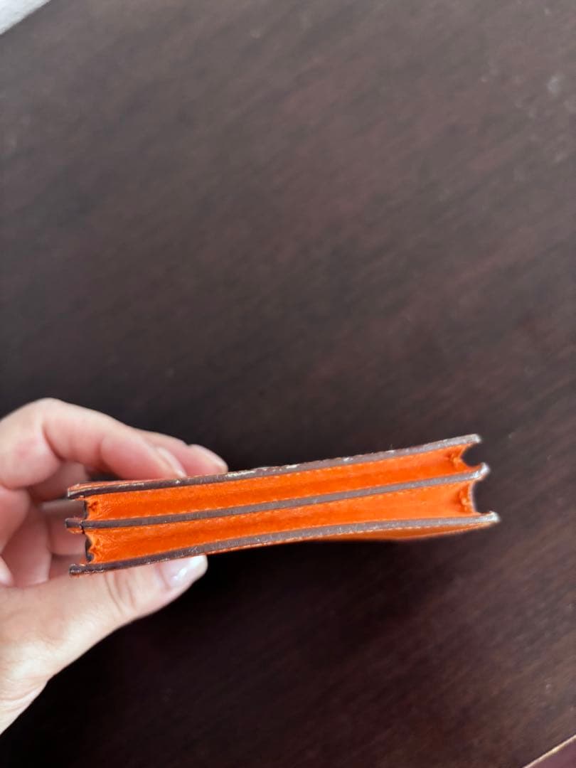 週末売り切り価格　明日迄銀座HERMES購入エルメスのカードケース　オレンジ