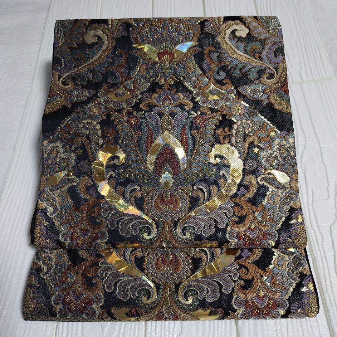 新春価格 伝統工芸士 堀省平 袋帯 豪華 金彩 袋帯 絹 未仕立て品