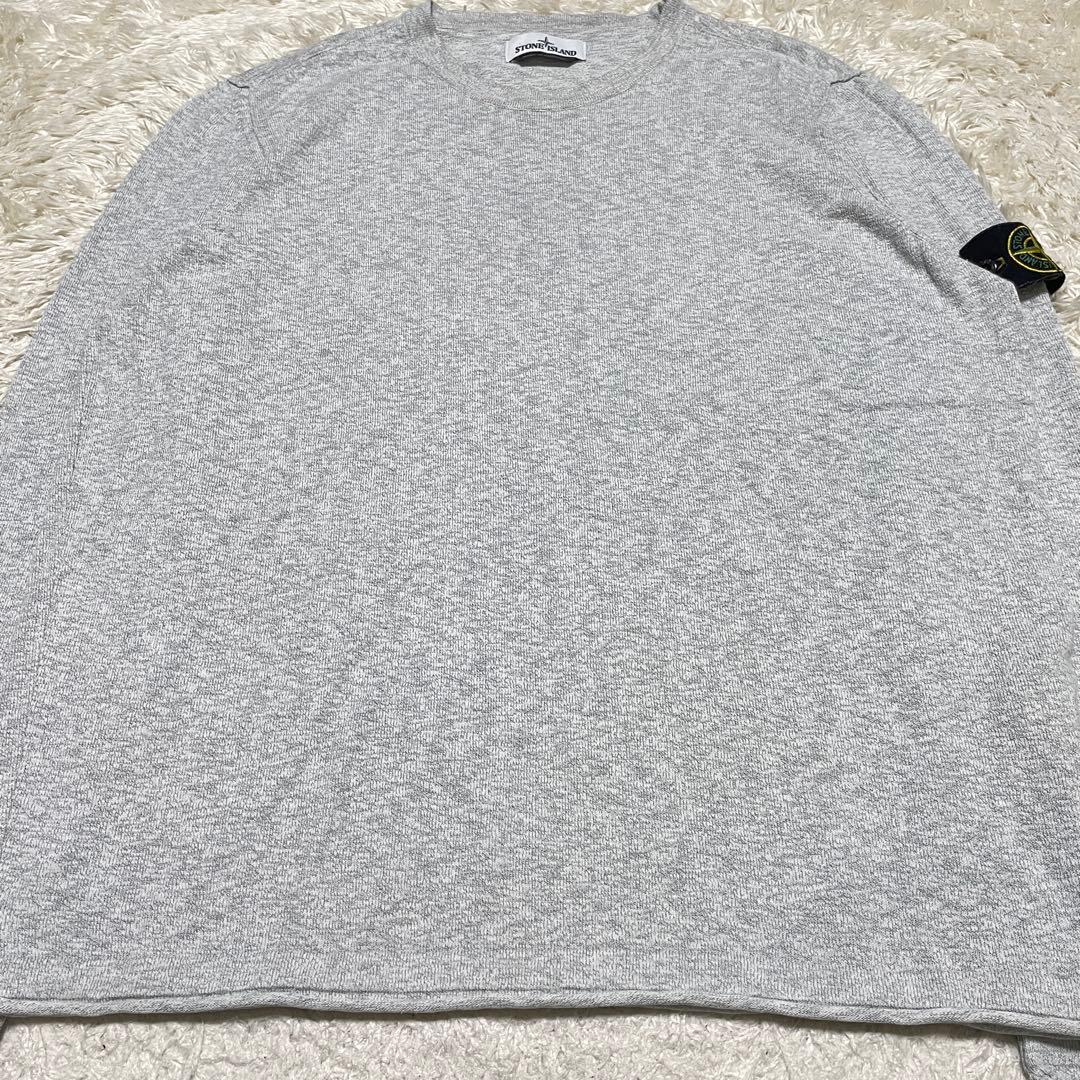 STONE  クルーネック ニットセーター ライトグレー　XLサイズ