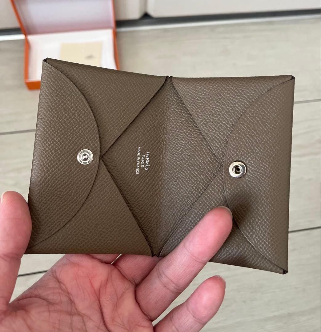 HERMES カルヴィ カードケース 名刺入れ エトゥープ エトープ