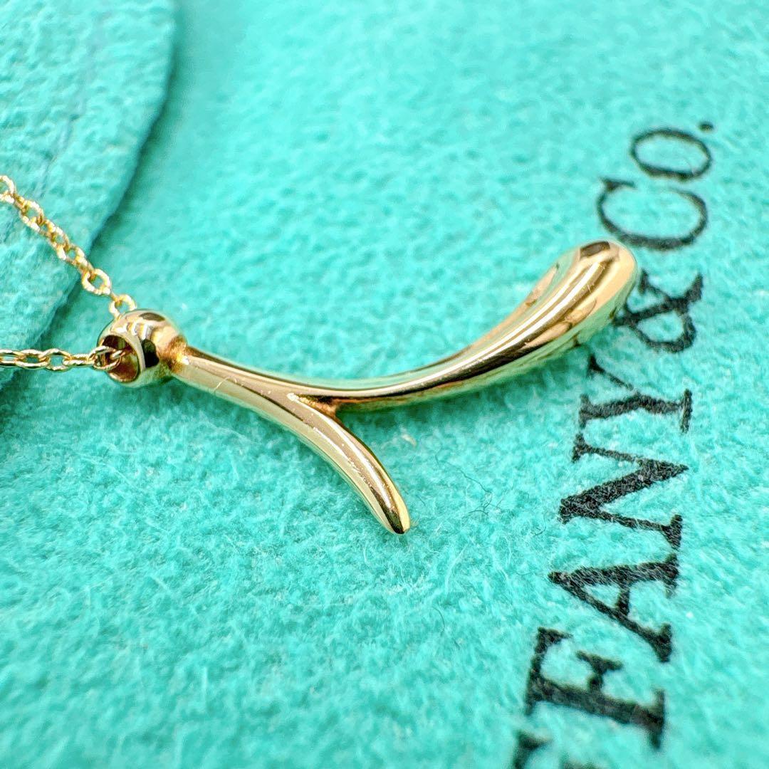 美品 オールドティファニー レター イニシャル i ネックレス k18 ゴールド