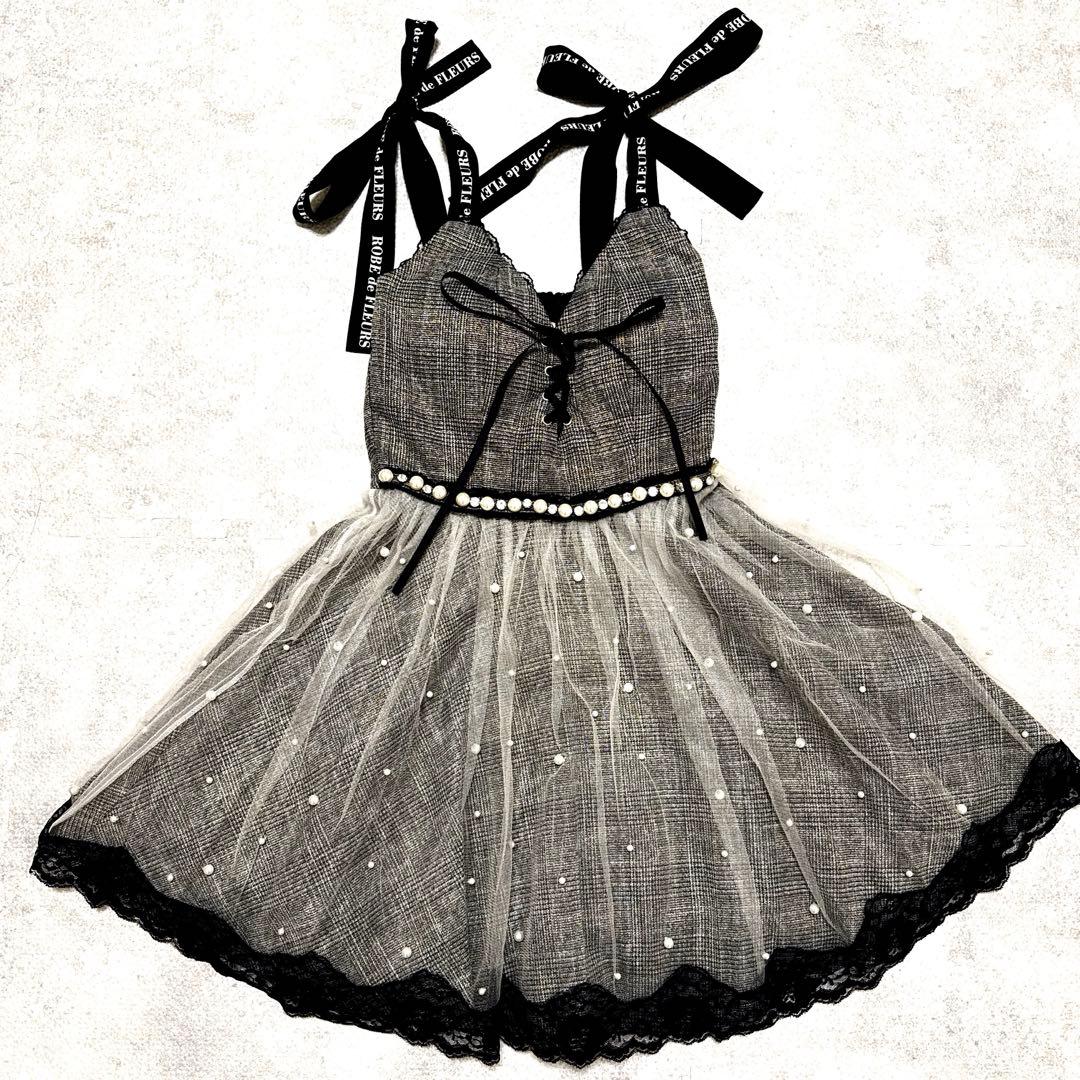 ROBE de FLEURS ローブドフルール フレアミニドレス