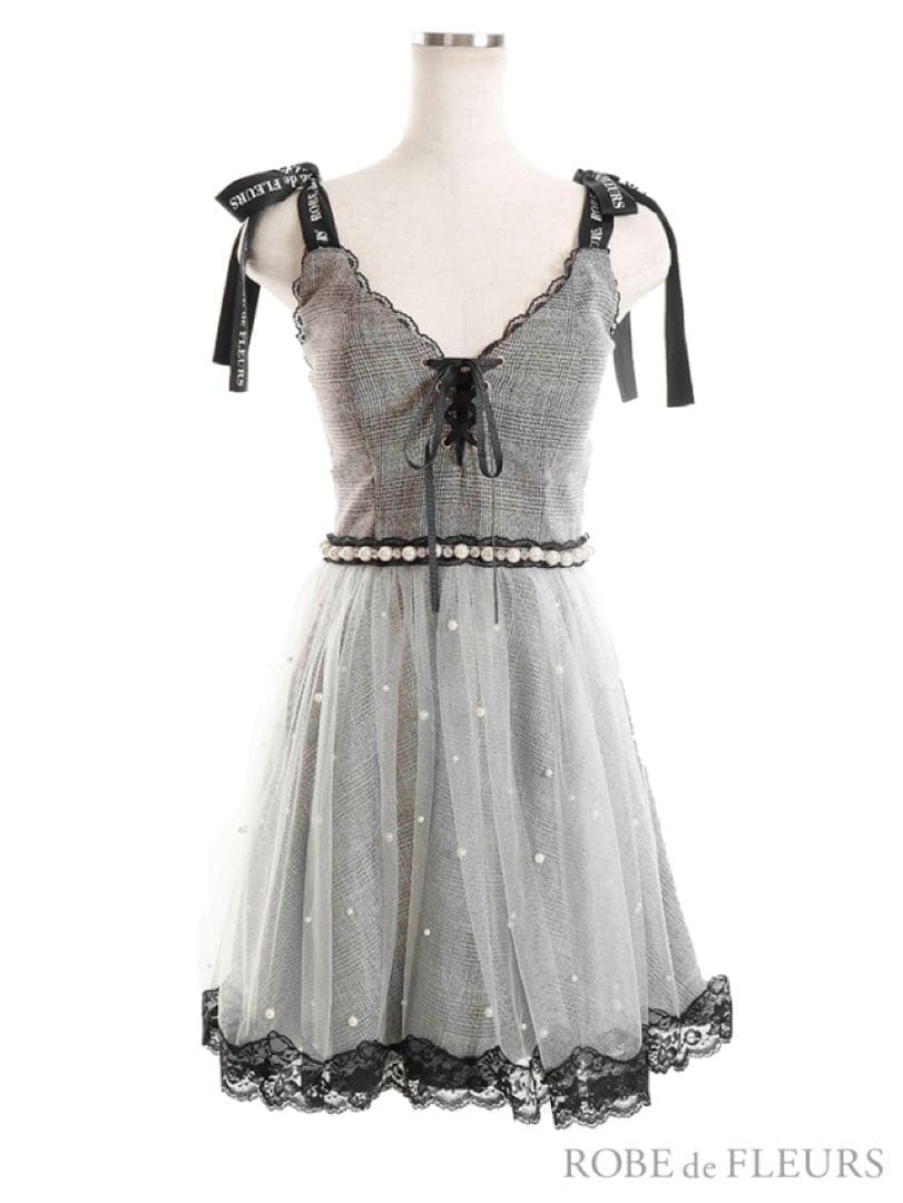 ROBE de FLEURS ローブドフルール フレアミニドレス