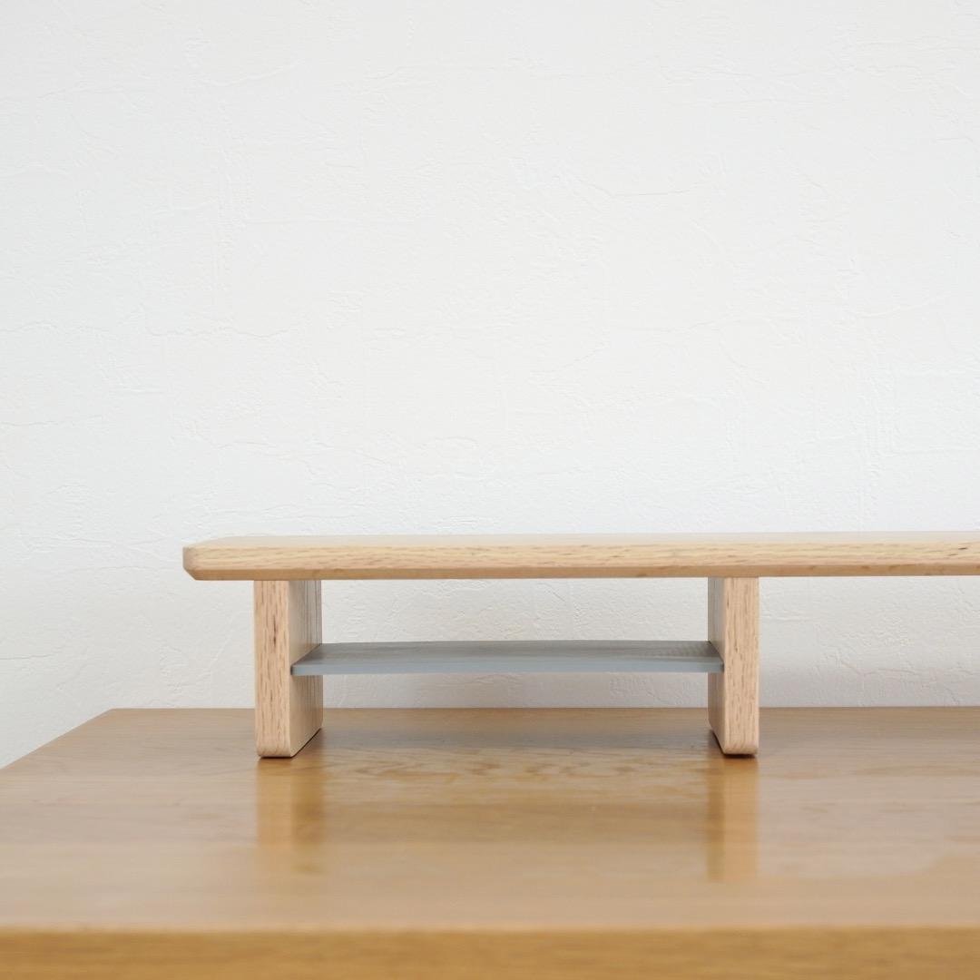 【オーク無垢材】デスクシェルフ(1000mm幅)〈奥行短タイプ〉