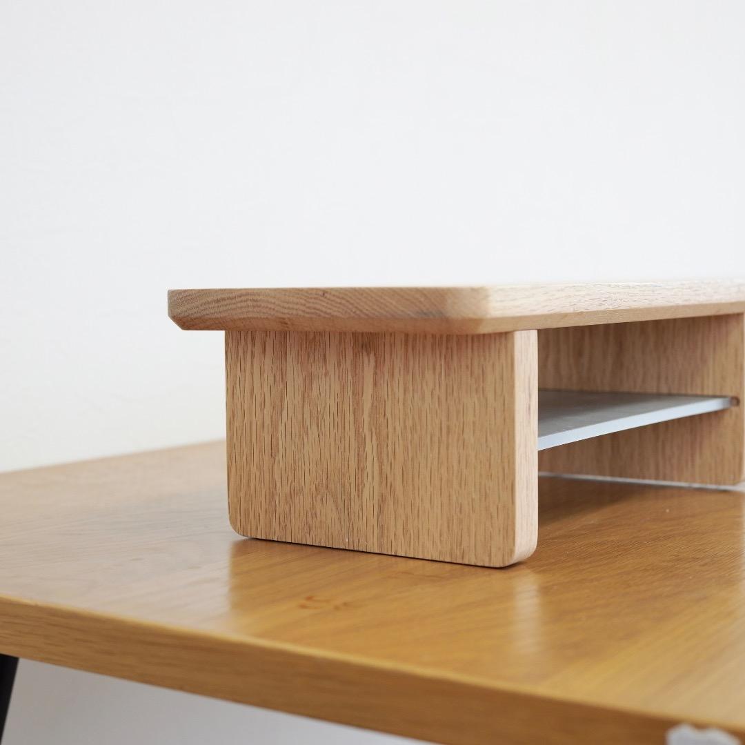 【オーク無垢材】デスクシェルフ(1000mm幅)〈奥行短タイプ〉