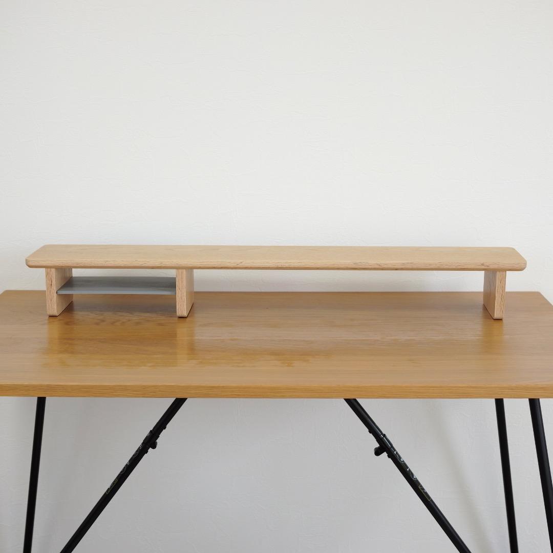 【オーク無垢材】デスクシェルフ(1000mm幅)〈奥行短タイプ〉