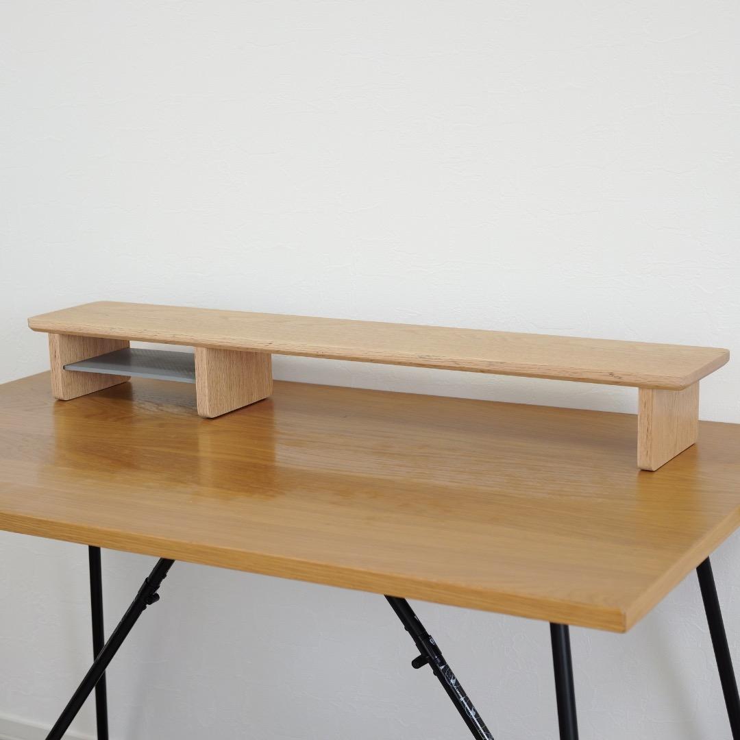 【オーク無垢材】デスクシェルフ(1000mm幅)〈奥行短タイプ〉